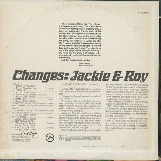 Jackie And Roy – Changes (V-8668) LP 1966 US Verve-MGM Records | 中古LP