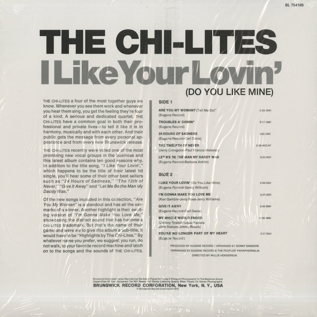 The Chi-Lites / チャイライツ / I Like Your Lovin'