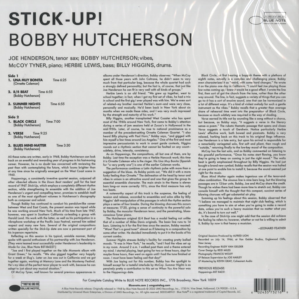 Bobby Hutcherson - Stick-Up! (B0033489-01) Blue Note BST84244 TONE POET back