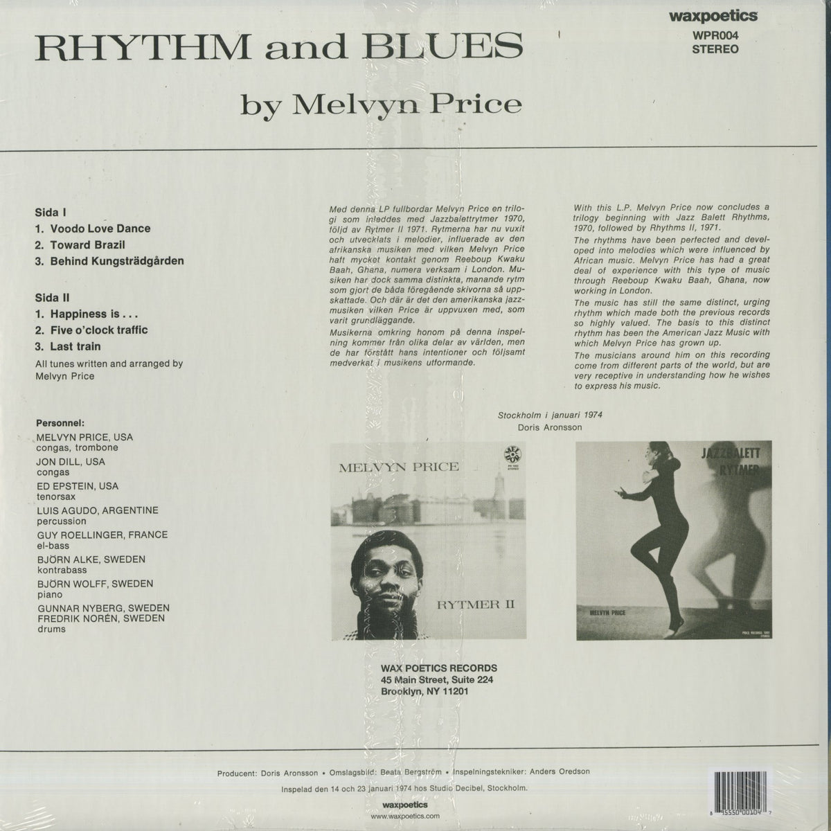 Melvyn Price / メルヴィン・プライス / Rhythm And Blues (180g) (WPR004)