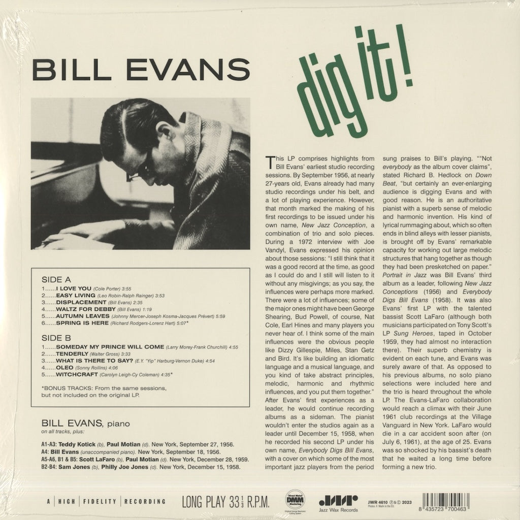 Bill Evans / ビル・エヴァンス / Dig It! (180g)
