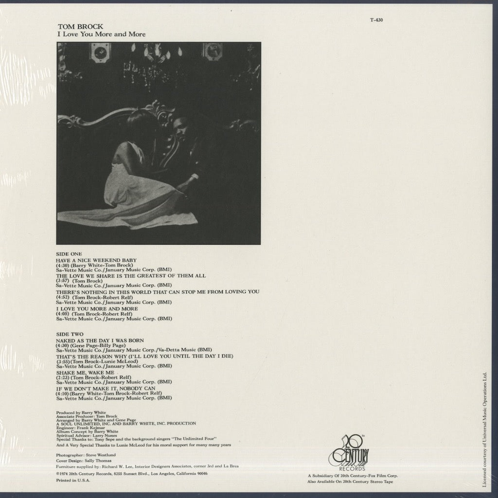 Tom Brock / トム・ブロック / I Love You More And More (MRBLP224)
