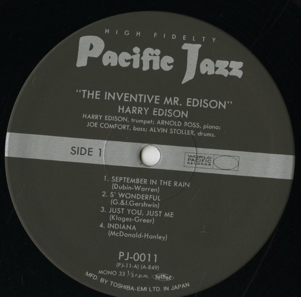 Harry Edison – The Inventive Mr. Edison (PJ-0011) LP 1992 JPN Pacific Jazz|中古LP