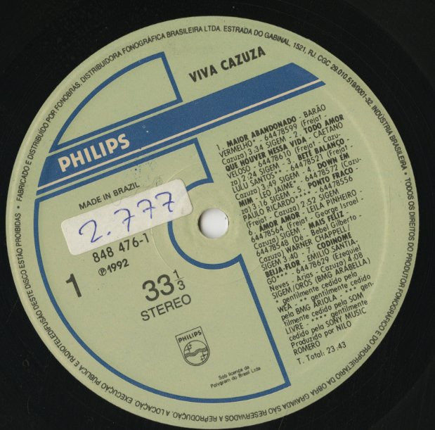 V.A (Caetano Veroso, Todos etc) / Viva Cazuza (848 476-1)