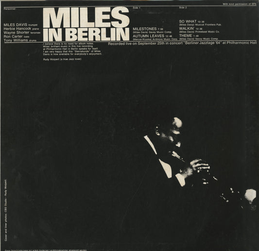 Miles Davis - Miles In Berlin (25AP 763) LP 1977 JPN CBS/Sony|中古LP