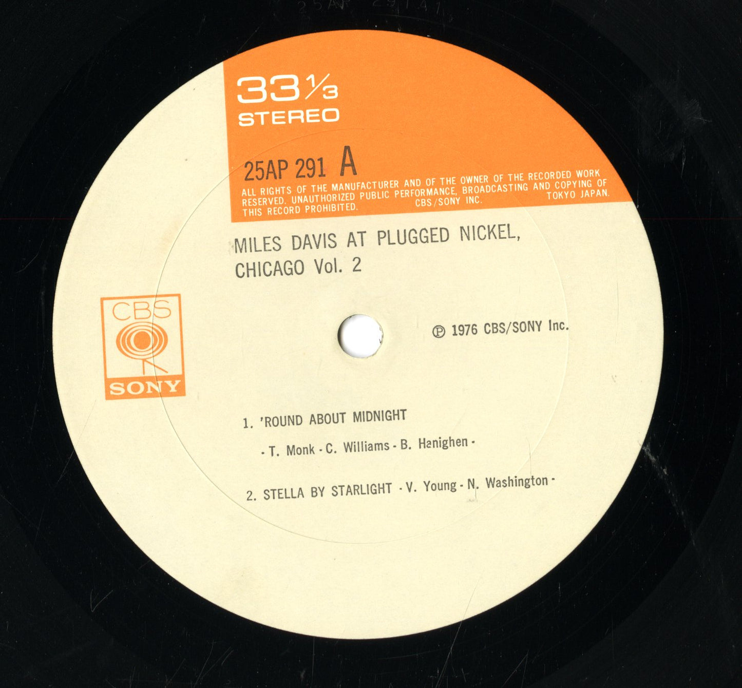 Miles Davis / マイルス・デイヴィス / At Plugged Nickel,Chicago (25AP 291)