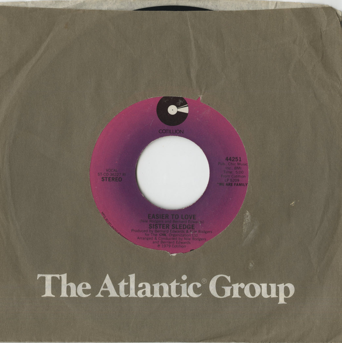Sister Sledge / シスター・スレッジ / We Are Family / Easier To Love -7 (44251)