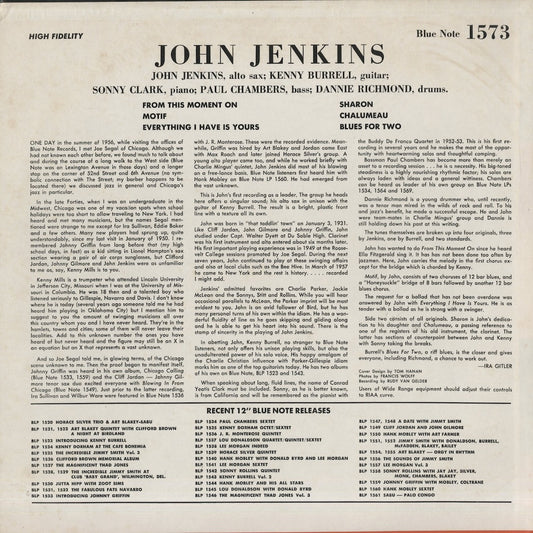 John Jenkins - John Jenkins With Kenny Burrell (BLP 1573) LP 1972 US Blue Note - United Artists|中古LP