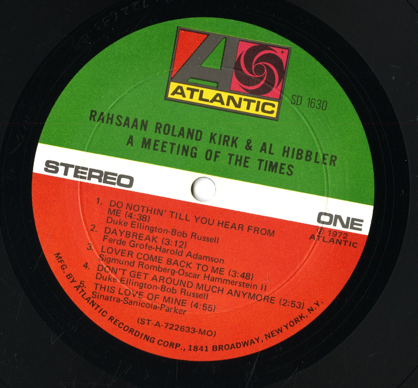 Rahsaan Roland Kirk & Al Hibbler / ローランド・カーク アル・ヒブラー / A Meetins Of The Times (SD1630)