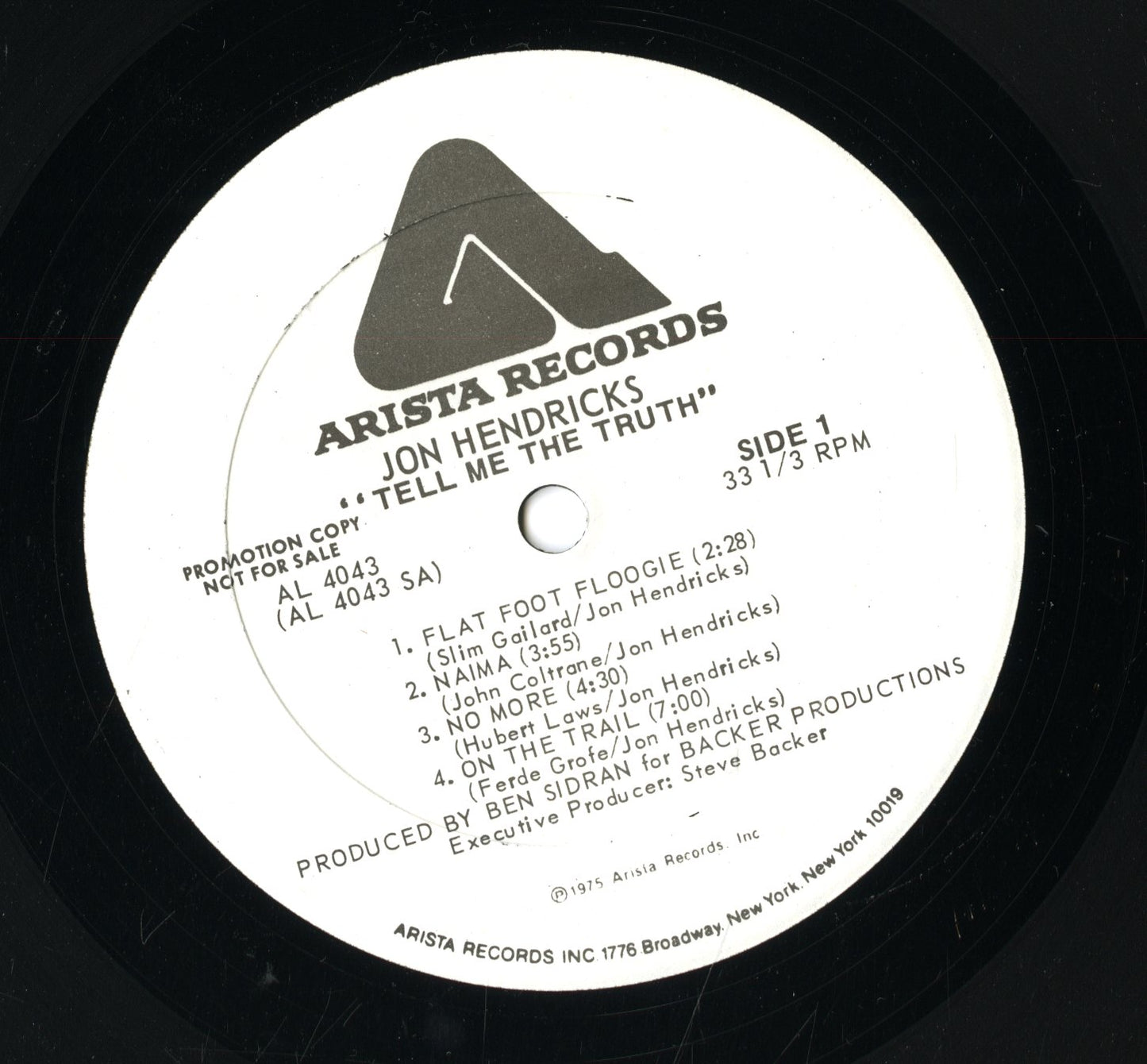 Jon Hendricks – Tell Me The Truth (AL4043) LP 1975 US Arista | 中古LP