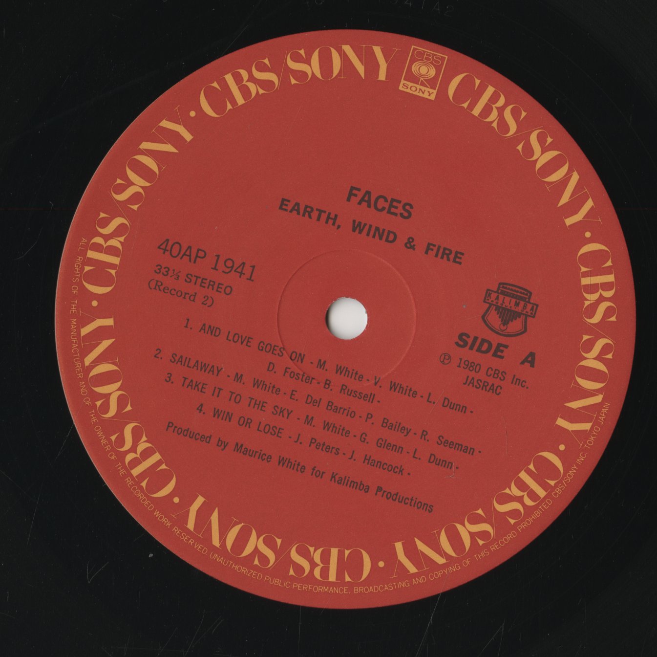 Earth Wind & Fire / アース、ウィンド&ファイア / Faces (40AP1940)