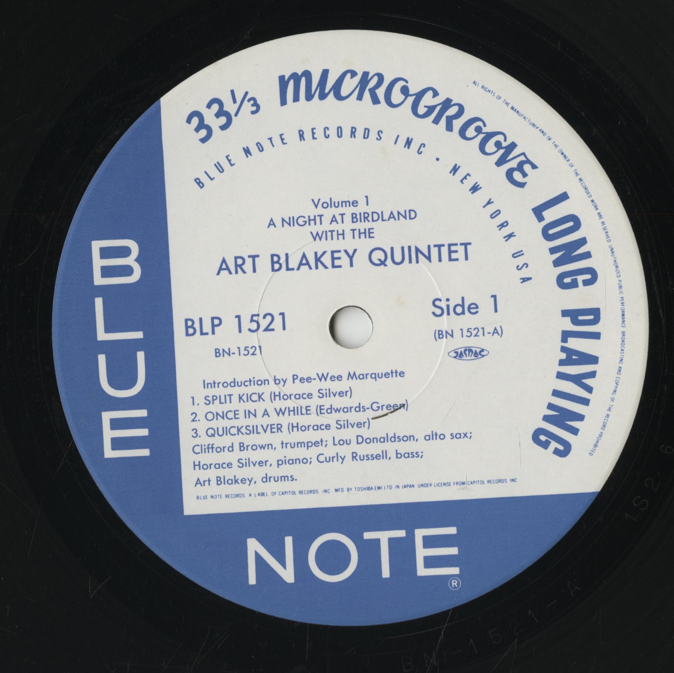 Art Blakey / アート・ブレイキー / A Night At Birdland Volume 1 (BN 1521)