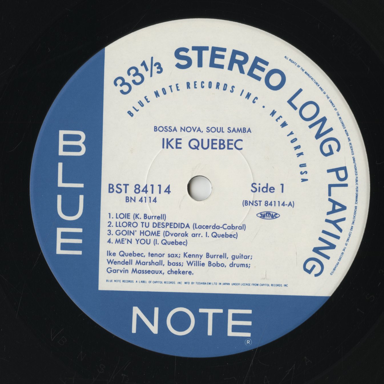 Ike Quebec / アイク・ケベック / Bossa Nova Soul Samba (BN 4114)