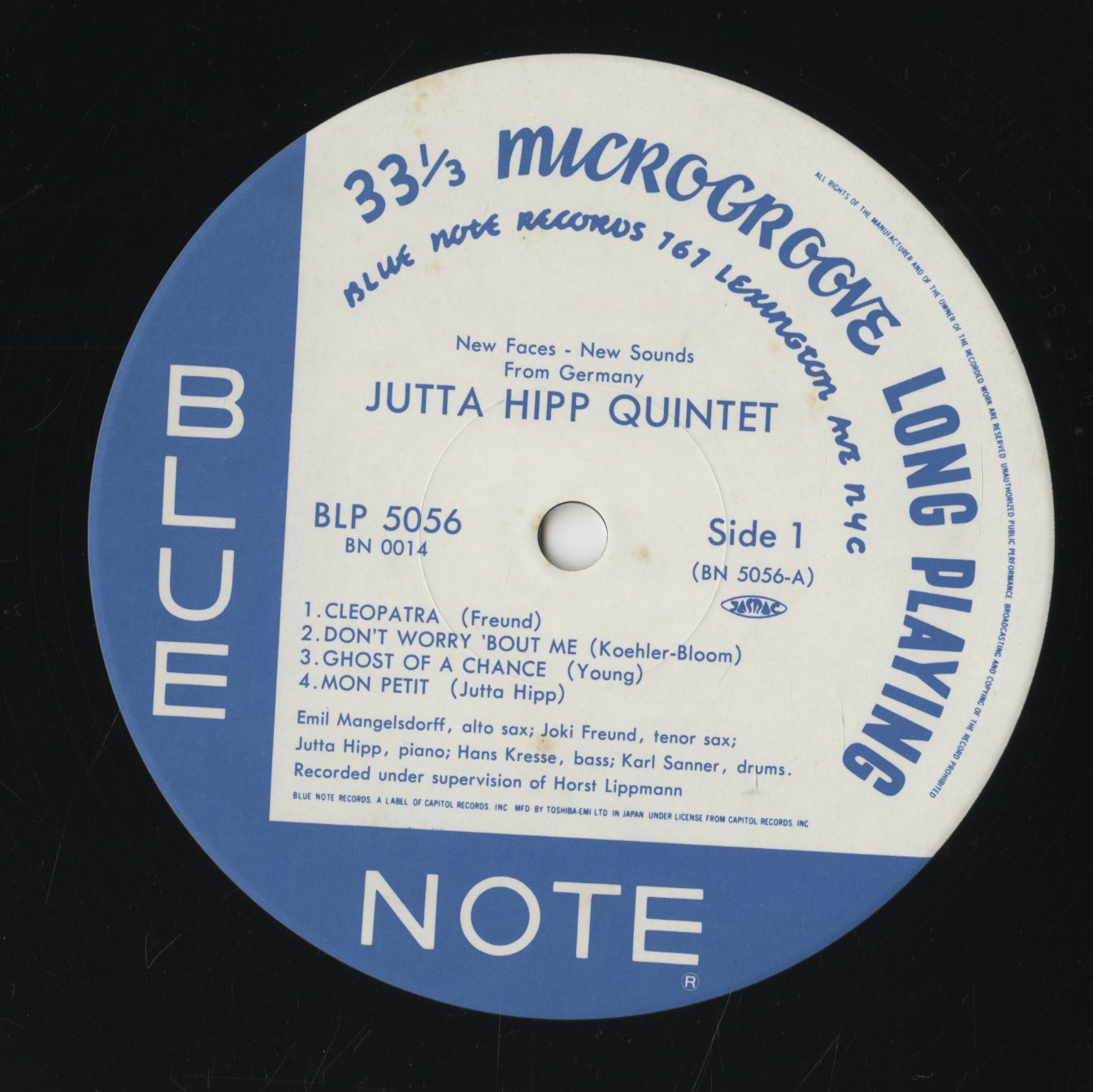 Jutta Hipp / ユタ・ヒップ / New Faces New Sounds from Germany(BN 0014)