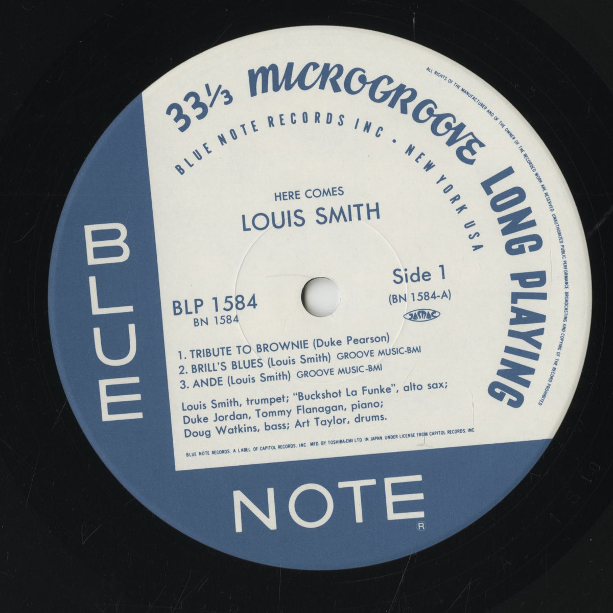 Louis Smith / ルイ・スミス / Here Comes Louis Smith (BN 1584)