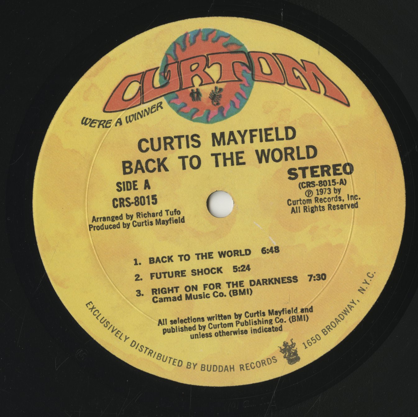 Curtis Mayfield - Back To The World (CRS-8015) 1973 US Curtom|中古LP