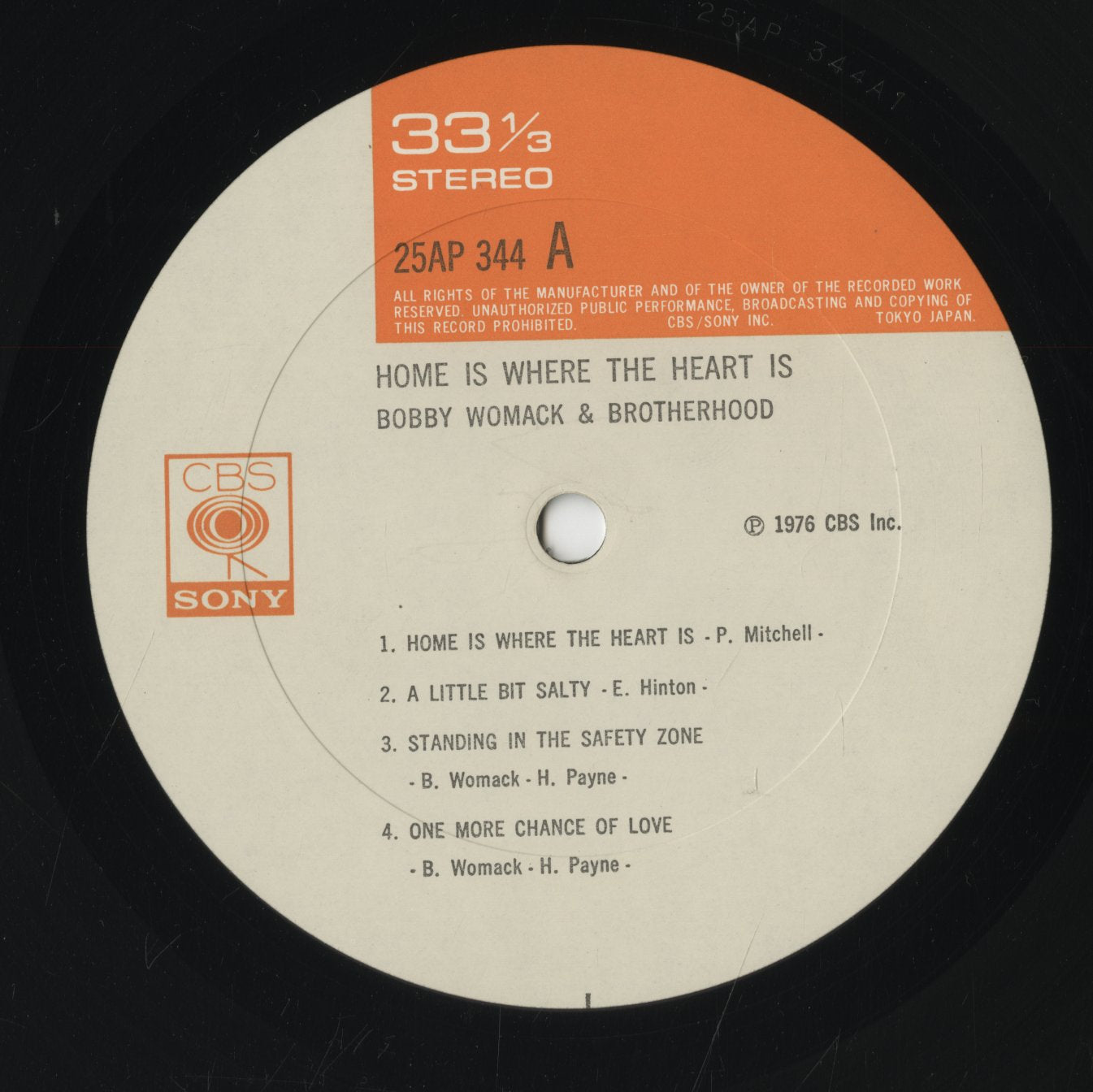 Bobby Womack / ボビー・ウーマック / Home Is Where The Heart Is (25AP 344)