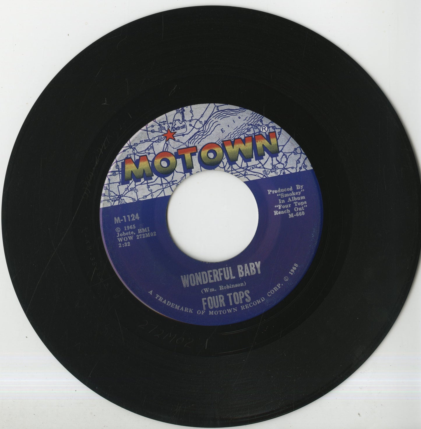 Four Tops - If I Were A Carpenter / Wonderful Baby (M-1124) 1968 US Motown|中古7inch