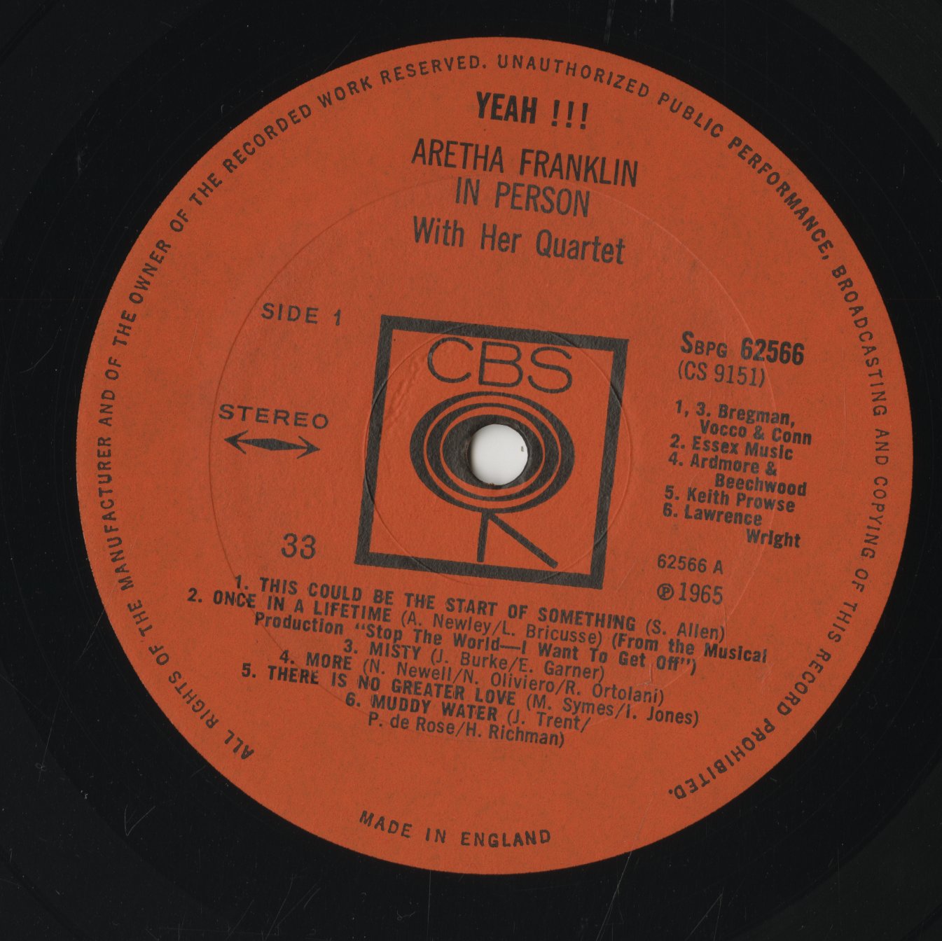 Aretha Franklin / アレサ・フランクリン / Yeah!!! (SBPG 62566)