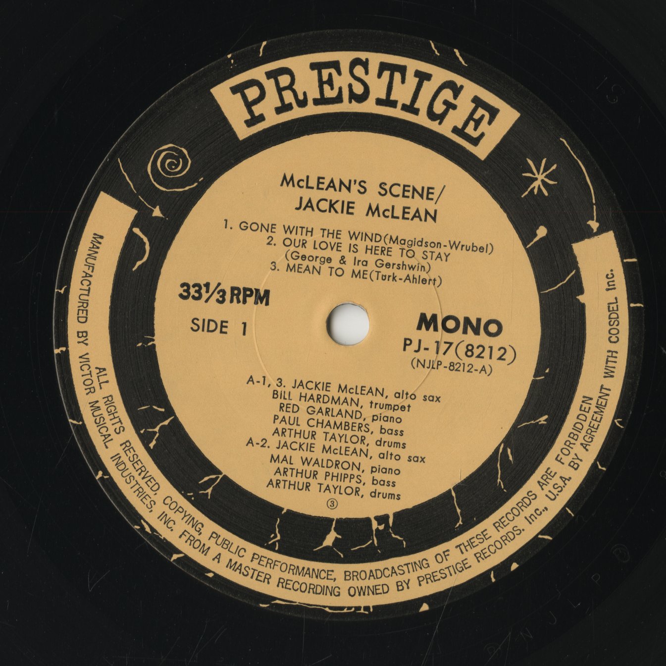 Jackie McLean / ジャッキー・マクリーン / McLean's Scene (PJ-17-8212)