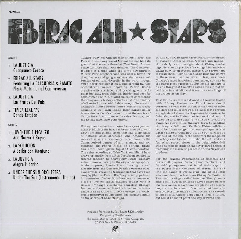 V.A. – Ebirac All Stars: 1970's Latin Music in Chicago (NUM505) 2022 US Numero Group|新品LP