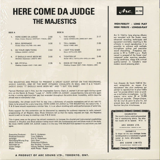 The Majestics – Here Come Da Judge (ARC780) LP US|新品LP