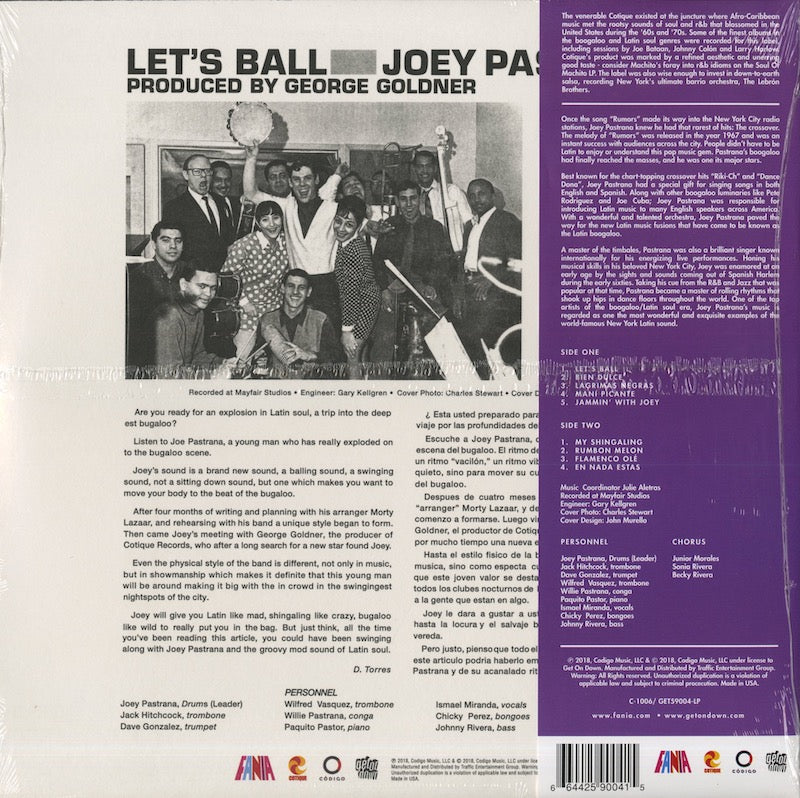Joey Pastrana – Let's Ball (GET59004) LP 2018 US Get On Down / Fania|新品LP