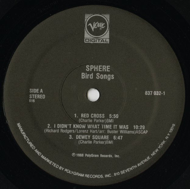Sphere / スフィア / Bird Song (837 032-1)