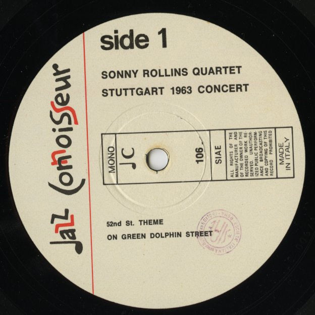 Sonny Rollins / ソニー・ロリンズ / Stuttgart 1963 Concert (JC 106)