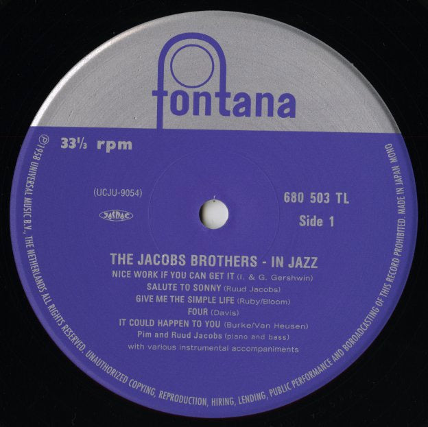 Pim And Rudd Jacobs / ピム・アンド・ルード・ヤコブス / The Jacobs Brothers In Jazz (UCJU-9054)