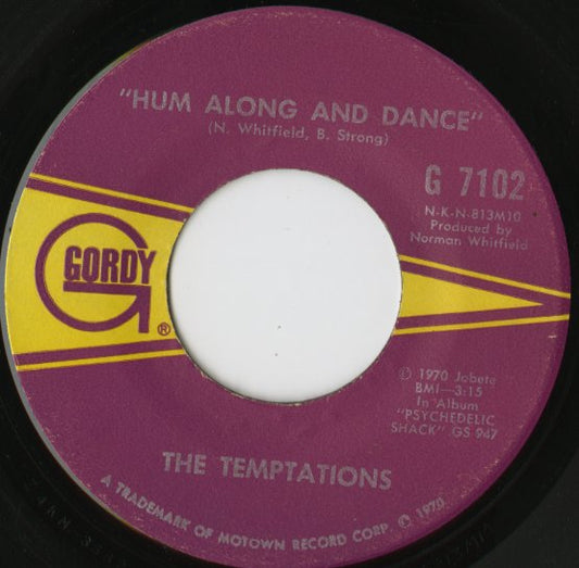The Temptations - Ungena Za Ulimwengu (Unite The World) / Hum Along And Dance (G 7102) 1970 US Gordy|中古7inch