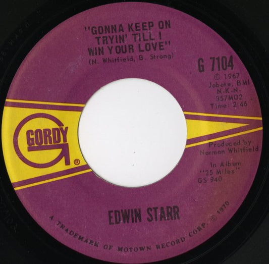Edwin Starr - Stop The War Now / Gonna Keep On Tryin' Till I Win Your Love (G 7104) 1970 US Gordy|中古7inch