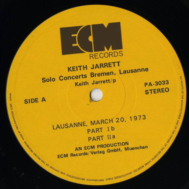 Keith Jarrett / キース・ジャレット / Solo Concerts: Bremen / Lausanne (PA-3031~3)
