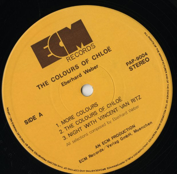 Eberhard Weber / エバーハルト・ウェーバー / The Colours Of Chloe (PAP-9004)
