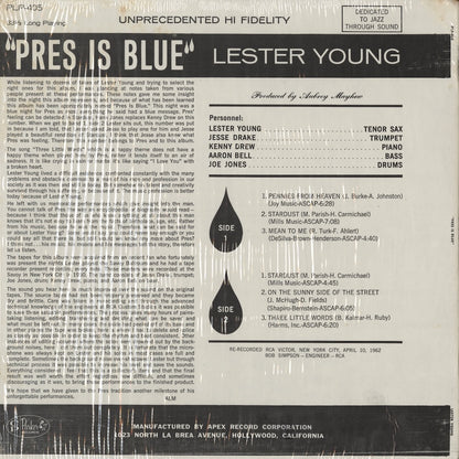 Lester Young / Pres Is Blue (PLP-405) LP 1962 US Charlie Parker Records｜中古LP