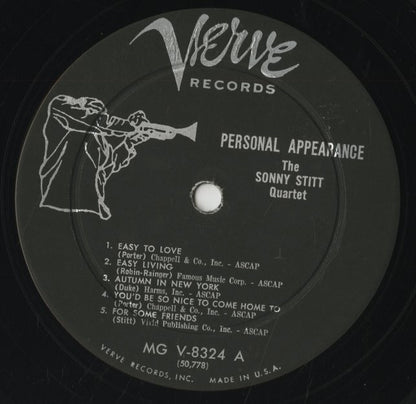 Sonny Stitt Quartet / ソニー・スティット / Personal Appearance (MG V-8324)