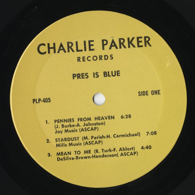 Lester Young / Pres Is Blue (PLP-405) LP 1962 US Charlie Parker Records｜中古LP