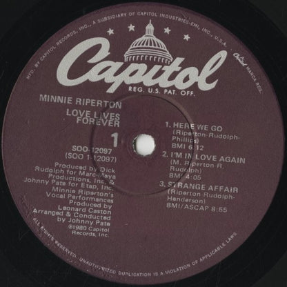 Minnie Riperton / ミニー・リパートン / Love Lives Forever (SOO-12097)
