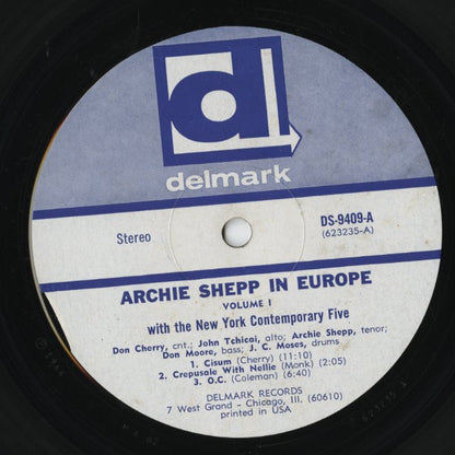 Archie Shepp With The New York Contemporary 5 - In Europe (DS 9409) LP 1967 US Delmark｜中古LP
