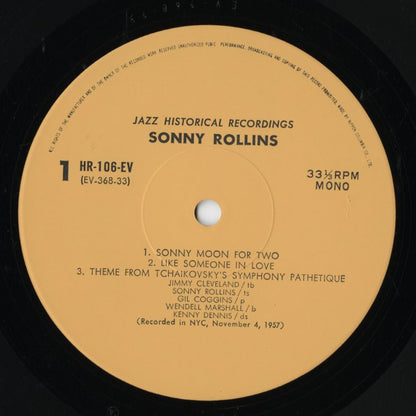 Sonny Rollins / ソニー・ロリンズ / Sonny Rollins Plays (HR-106-EV)