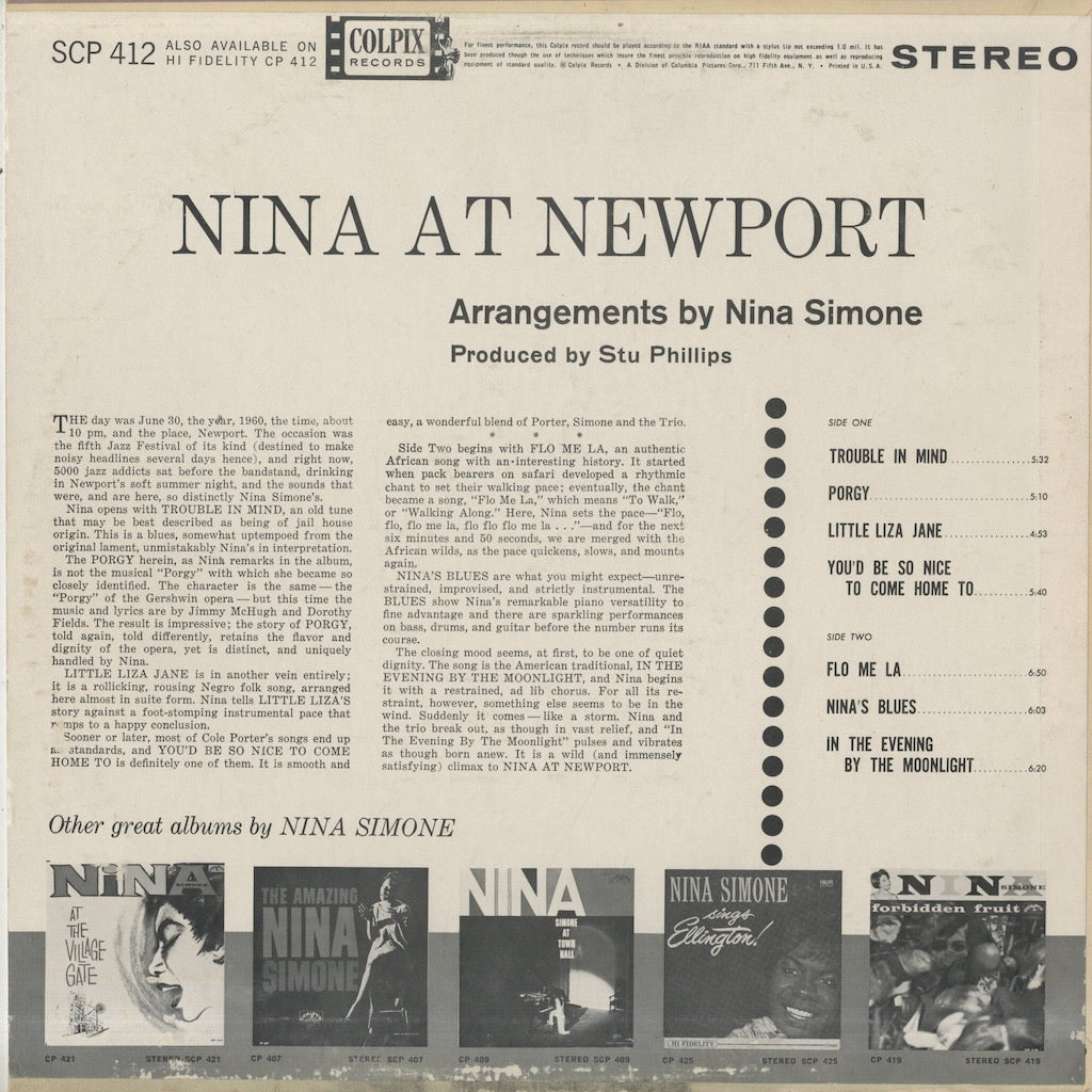 Nina Simone / ニーナ・シモン / At Newport (CP 412)