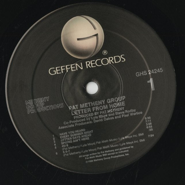 Pat Metheny / パット・メセニー / Letter From Home (GHS 24245)