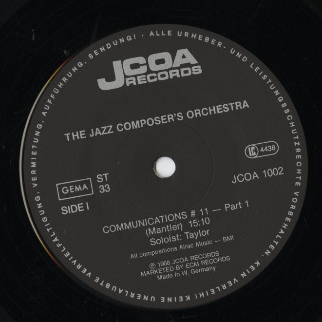 The Jazz Composer's Orchestra – The Jazz Composer's Orchestra (JCOA 1001/2) 2LP 1968 GER｜中古LP