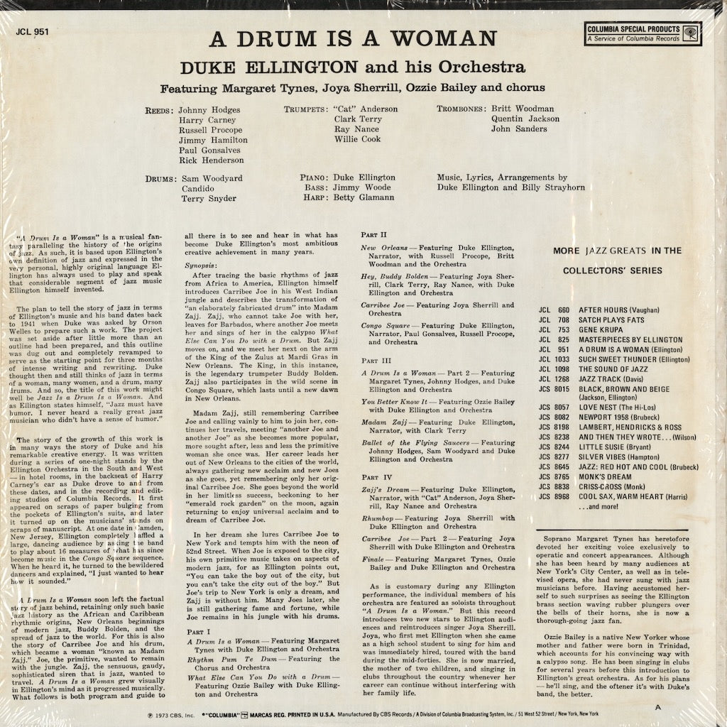 Duke Ellington – A Drum Is A Woman (JCL 951) LP 1973 US Columbia Special Products | 中古LP