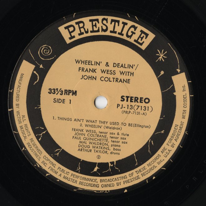 Frank Wess, John Coltrane, Paul Quinichette, Mal Waldron, Doug Watkins, Arthur Taylor / Wheelin' & Dealin' (PJ-13-7131)