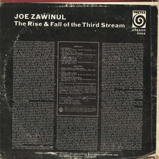 Joe Zawinul - The Rise & Fall Of The Third Stream (SD 2002) 1968 US Vortex｜中古LP