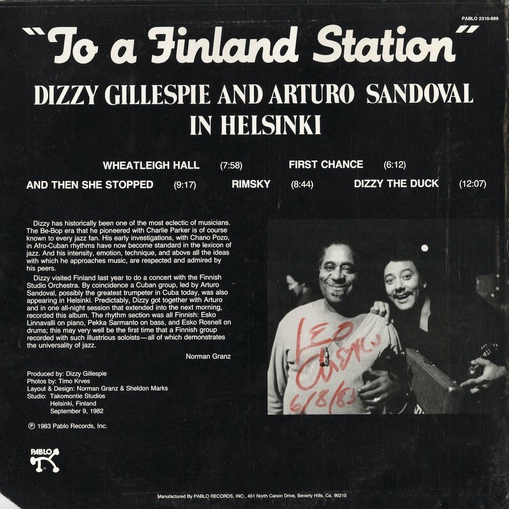 Dizzy Gillespie And Arturo Sandoval - To A Finland Station (2310-889) 1983 US Pablo｜中古LP