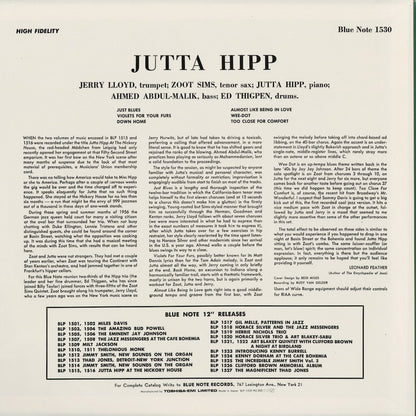 Jutta Hipp - Jutta Hipp With Zoot Sims (BN 1530) 1990 JPN Blue Note｜中古LP