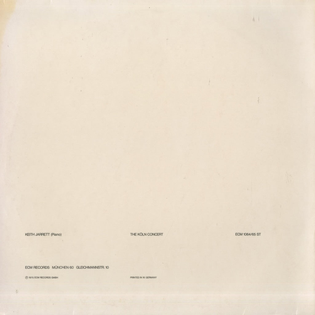 Keith Jarrett / キース・ジャレット / The Köln Concert (ECM 1064/65 ST)