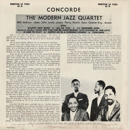 The Modern Jazz Quartet / モダン・ジャズ・カルテット / Concorde (7005)